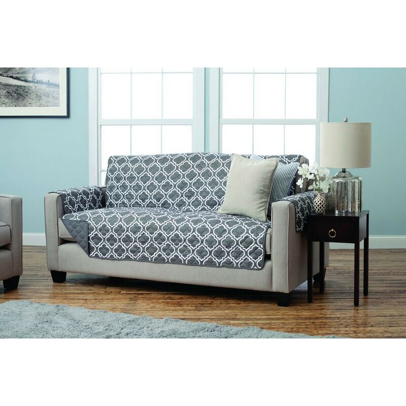 Charlton Home Reversible Box Cushion Sofa Slipcover 